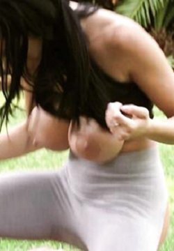 Busty fitness trainer Victoria June gets fucked in city park